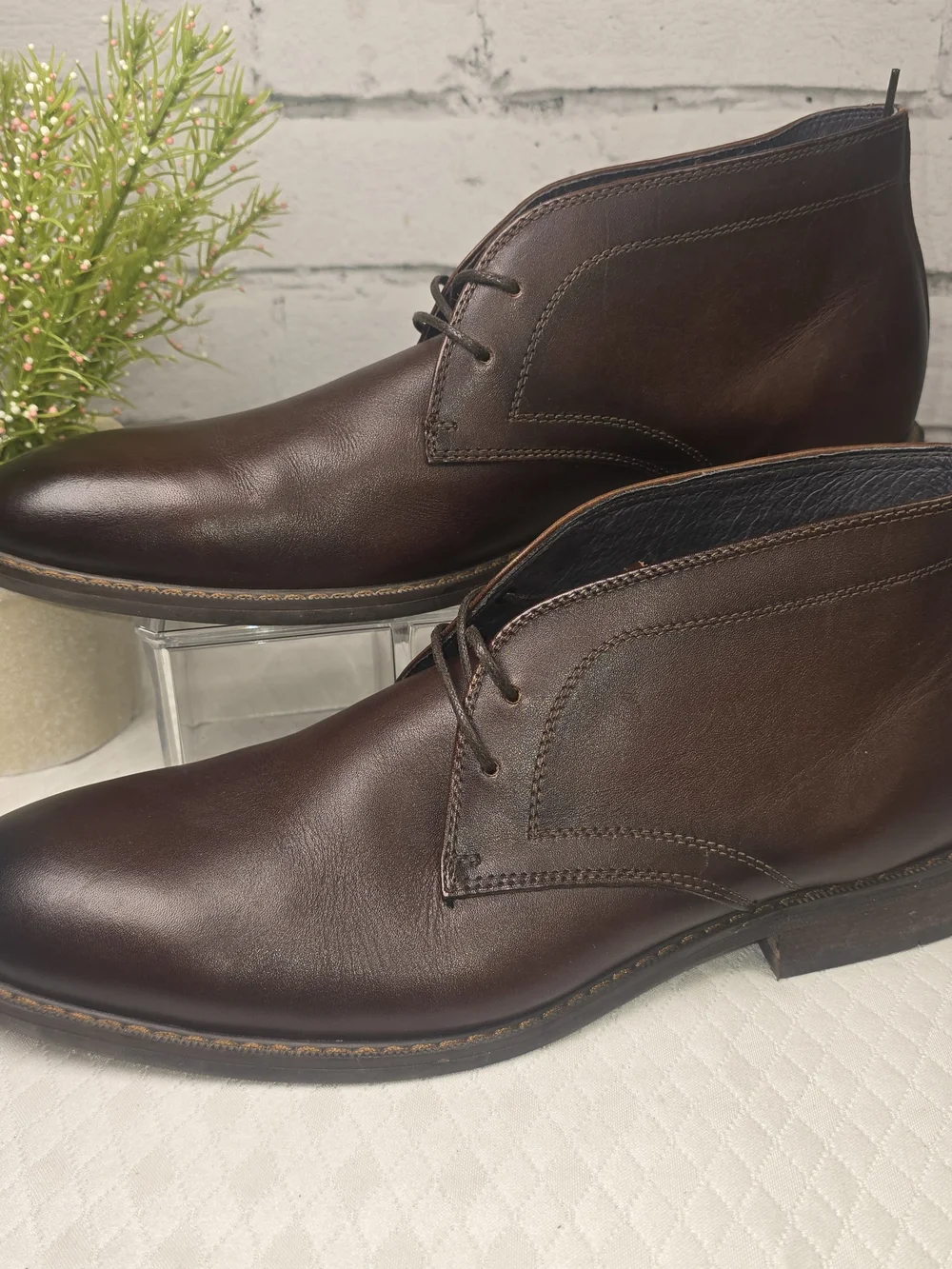 MORETTI BLACK LABEL BROWN LEATHER CHUKKA BOOTS LACE UP MENS 9D